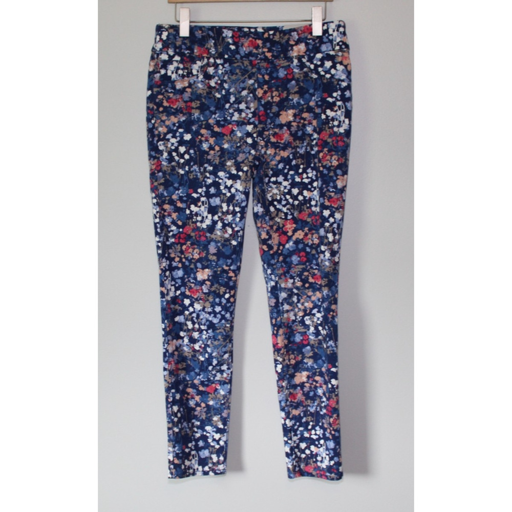 NWT Chico's Petal Print Pull On Jeggings Blue Floral Pants Size 1R 8 H13263 - Picture 2 of 16